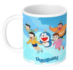 Doraemon Ceramic Coffee Mug | Anime Printed Tea & Coffee Mug | 325ml Gift Cup for Kids & Fans